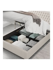 Aspire Furniture Light Natural Monroe End Lift Ottoman Storage Bed - Image 2 of 5
