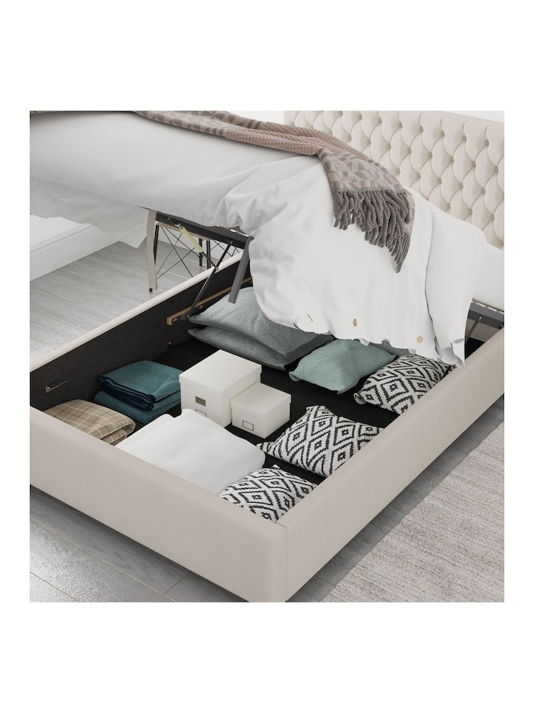 Aspire Furniture Light Natural Monroe End Lift Ottoman Storage Bed - Image 2 of 5