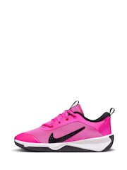 Nike Pink Youth Omni Multi-Court Trainers - Image 2 of 10