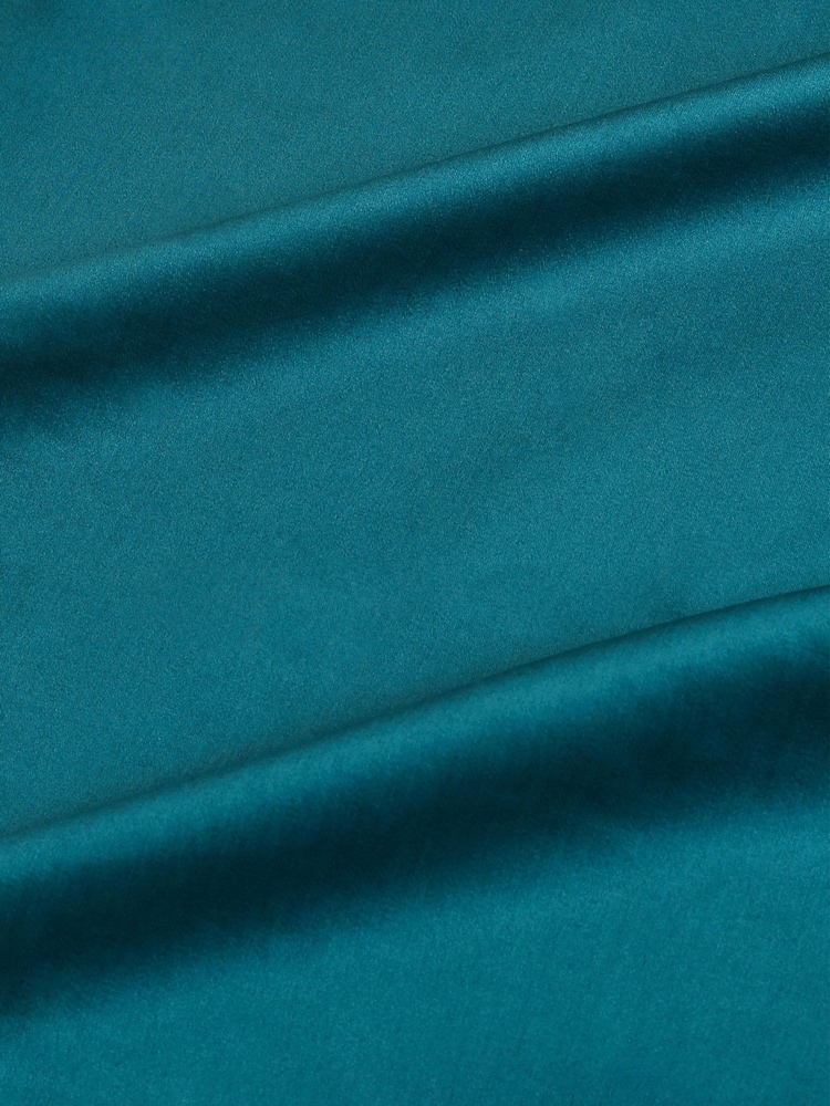 Dark Teal Blue 400 Thread Count 100% Egyptian Cotton Sateen Luxury Duvet Cover and Pillowcase Set - Image 6 of 7