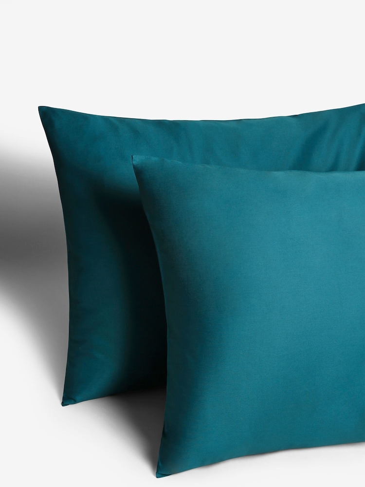 Dark Teal Blue 400 Thread Count 100% Egyptian Cotton Sateen Luxury Duvet Cover and Pillowcase Set - Image 7 of 7