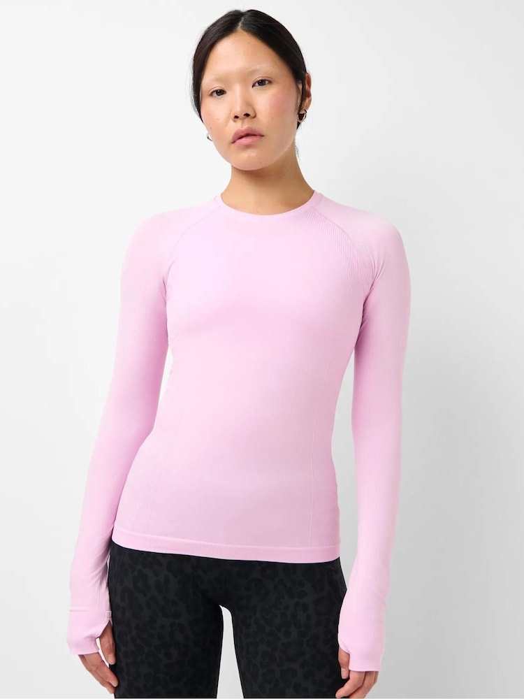 Sweaty Betty Lilac Pink Athlete Seamless Workout Long Sleeve Top - Image 1 of 6 Sweaty Betty Lilac Pink Athlete Seamless Workout Long Sleeve Top - Image 1 of 6