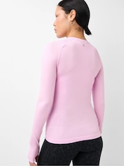 Sweaty Betty Lilac Pink Athlete Seamless Workout Long Sleeve Top - Image 2 of 6