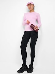 Sweaty Betty Lilac Pink Athlete Seamless Workout Long Sleeve Top - Image 3 of 6
