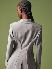 Grey Sculpt Cinch Waist Single Breasted Blazer - Image 3 of 7