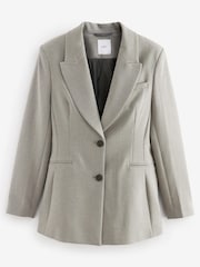 Grey Sculpt Cinch Waist Single Breasted Blazer - Image 6 of 7