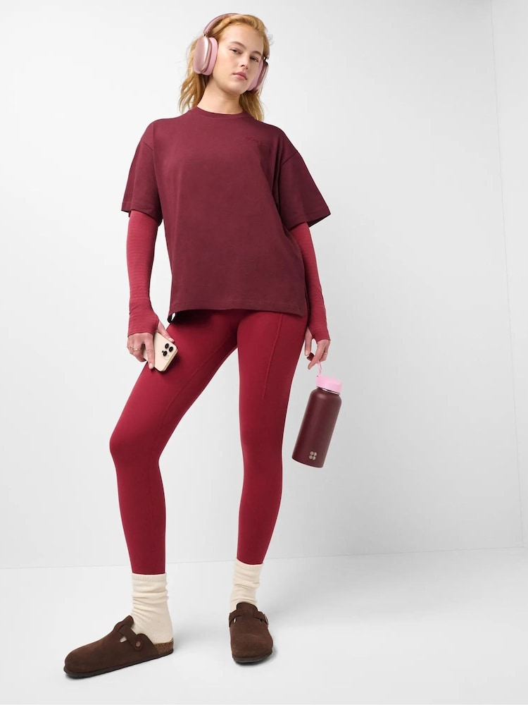 Sweaty Betty Deep Red Full Length Super Soft Yoga Leggings - Image 1 of 6 Sweaty Betty Deep Red Full Length Super Soft Yoga Leggings - Image 1 of 6