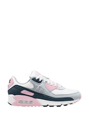 Nike White/Wolf Grey Air Max 90 Trainers - Image 1 of 4