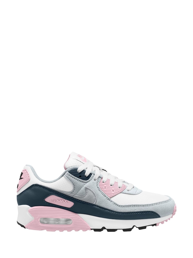 Nike White/Wolf Grey Air Max 90 Trainers - Image 1 of 4