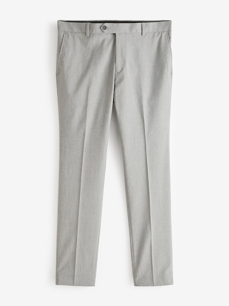 Light Grey Skinny Fit Stretch Smart Trousers - Image 6 of 6