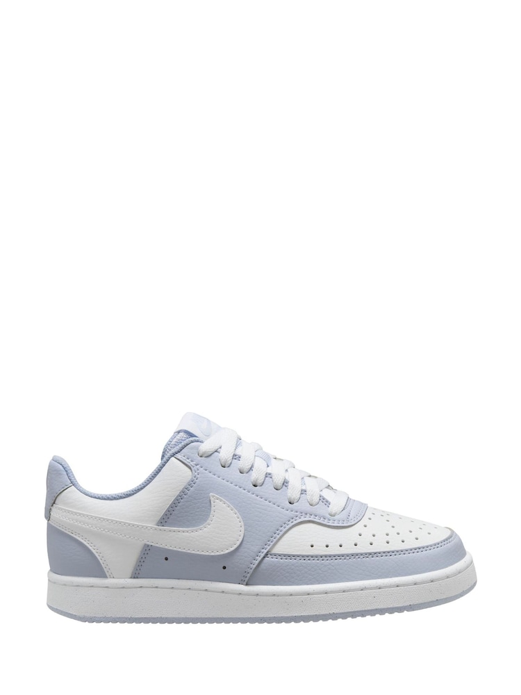 Nike Light Blue Court Vision Low Next Nature Trainers - Image 1 of 4