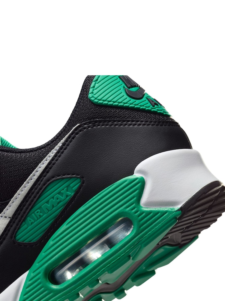 Nike Black/White Stadium Grey Air Max 90 Trainers - Image 10 of 10