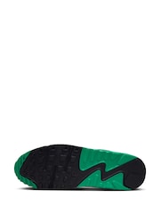 Nike Black/White Stadium Grey Air Max 90 Trainers - Image 5 of 10
