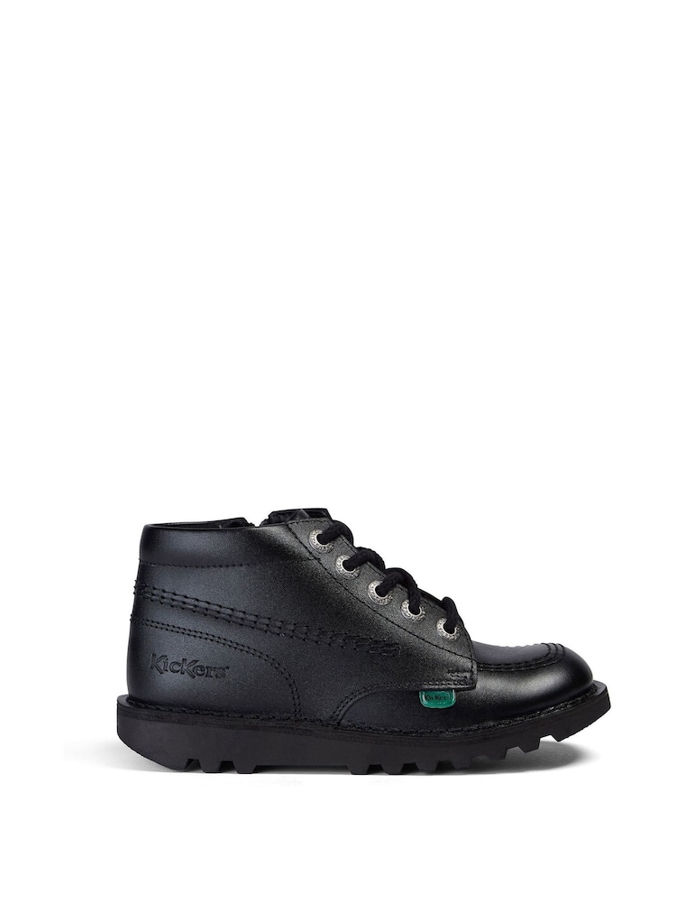 Kickers Black Junior Hi Zip Leather Shoes - Image 1 of 13