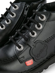 Kickers Black Junior Hi Zip Leather Shoes - Image 11 of 13