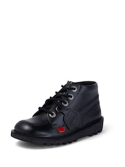 Kickers Black Junior Hi Zip Leather Shoes - Image 4 of 13