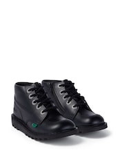 Kickers Black Junior Hi Zip Leather Shoes - Image 5 of 13
