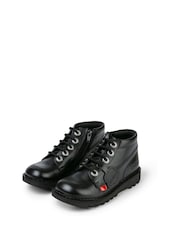 Kickers Black Junior Hi Zip Leather Shoes - Image 7 of 13