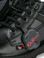 Kickers Black Junior Hi Zip Leather Shoes - Image 10 of 13