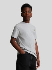 Lyle & Scott Light Grey Marl Boys Essentials 100% Cotton Crew Neck T-Shirt - Image 1 of 10
