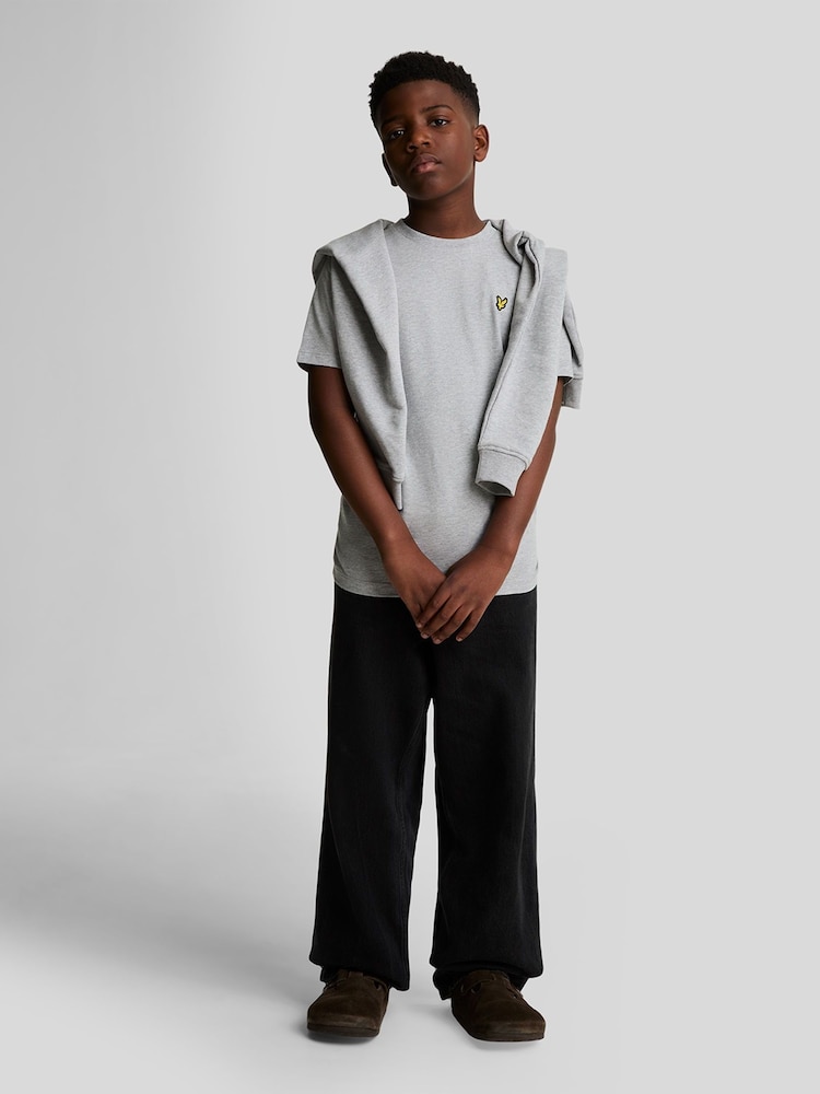 Lyle & Scott Light Grey Marl Essentials Crew Neck T-Shirt - Image 2 of 10 Lyle & Scott Light Grey Marl Essentials Crew Neck T-Shirt - Image 2 of 10