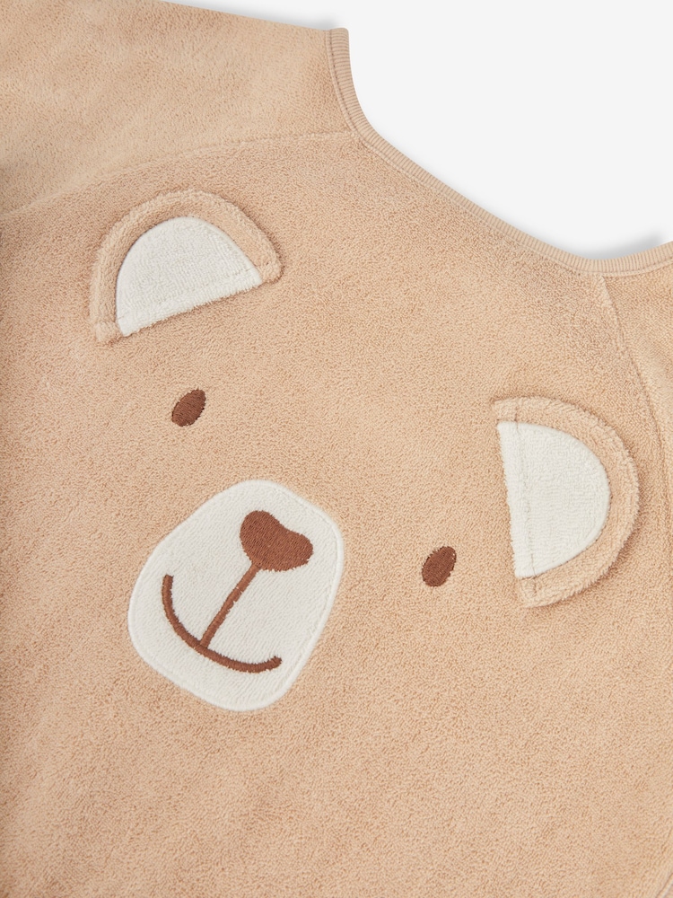 JoJo Maman Bébé Natural Bear Towelling Bib - Image 3 of 3