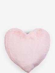 Pink Super Soft Heart Faux Fur Cushion - Image 4 of 4