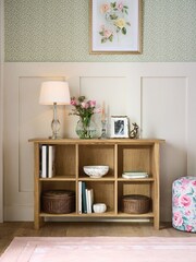 Laura Ashley Oak Milton Low Bookcase - Image 1 of 5