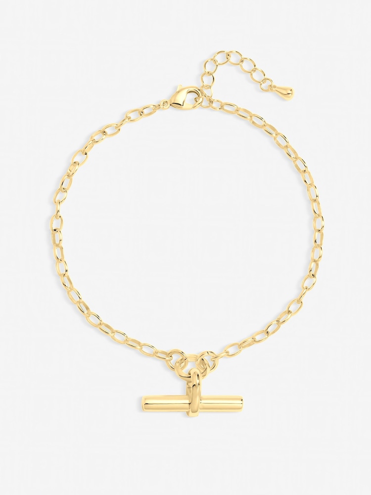 Inicio Gold Tone T-Bar Bracelet - Gift Pouch - Image 1 of 1 Inicio Gold Tone T-Bar Bracelet - Gift Pouch - Image 1 of 1