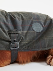 Barbour® Olive Green Tartan Wax Dog 100% Cotton Coat - Image 3 of 5