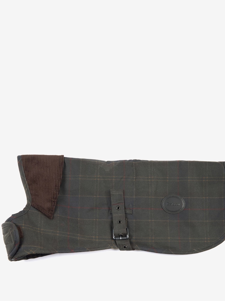 Barbour® Olive Green Tartan Wax Dog 100% Cotton Coat - Image 5 of 5
