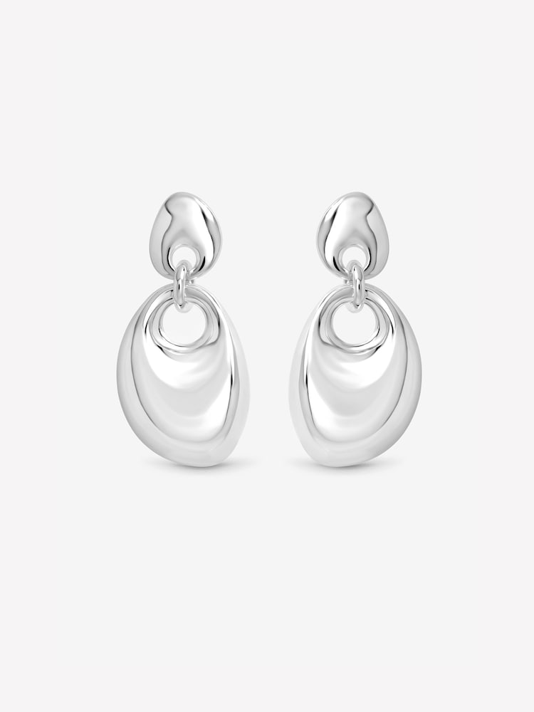 Inicio Silver Statement Pebble Drop Earrings - Image 3 of 3 Inicio Silver Statement Pebble Drop Earrings - Image 3 of 3