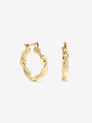 Inicio Gold Tone Textured Twist Catch Hoop Earrings - Image 1 of 1