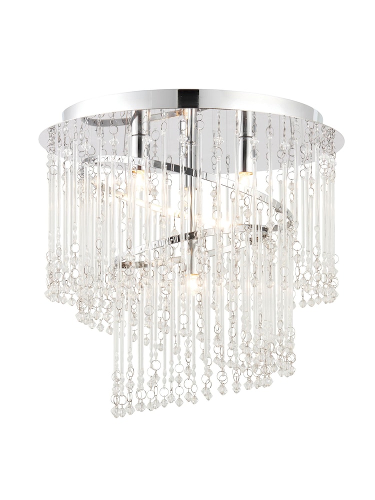 Gallery Home Silver Yves Flush Ceiling Light - Image 1 of 2