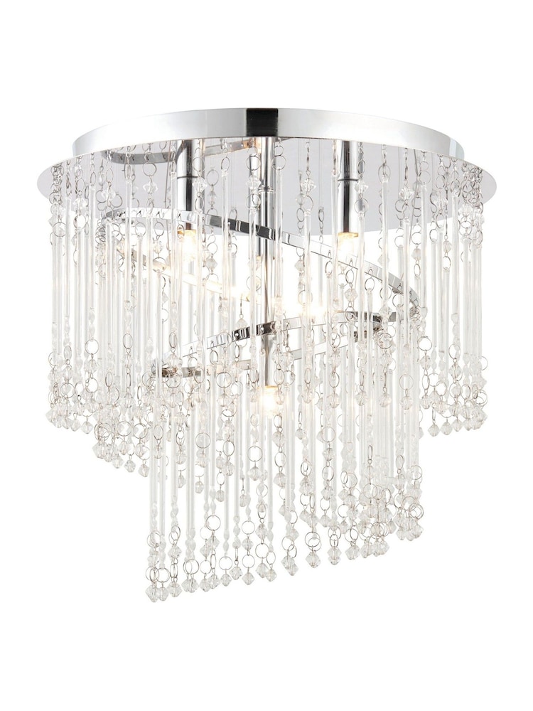 Gallery Home Silver Yves Flush Ceiling Light - Image 2 of 2