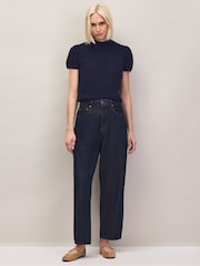 Bleu - Haut en maille à manches bouffantes Ro&Zo en laine mélangée - Image 4 sur 6