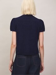 Bleu - Haut en maille à manches bouffantes Ro&Zo en laine mélangée - Image 5 sur 6
