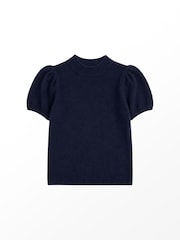 Bleu - Haut en maille à manches bouffantes Ro&Zo en laine mélangée - Image 6 sur 6