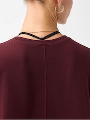 Sweaty Betty Malbec Red Soft Flow Studio Longline T-Shirt - Image 6 of 6