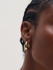 Inicio Gold Tone Sculpted Chubby Hoops - Image 1 of 2