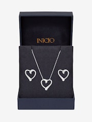 Inicio Silver Pave Open Heart Set Gift Box - Image 1 of 2