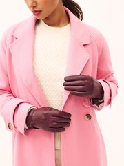 Burgundy Red Leather Gloves - Image 1 of 3