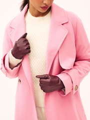 Burgundy Red Leather Gloves - Image 2 of 3