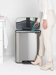 Brabantia Matt Steel Fingerprint Proof Bo 60L Pedal Bin - Image 2 of 5