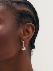 Inicio Silver Tone Fluid Teardrop Earrings - Image 1 of 2