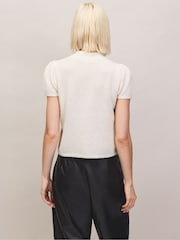Blanc - Haut en maille à manches bouffantes Ro&Zo en laine mélangée - Image 5 sur 6