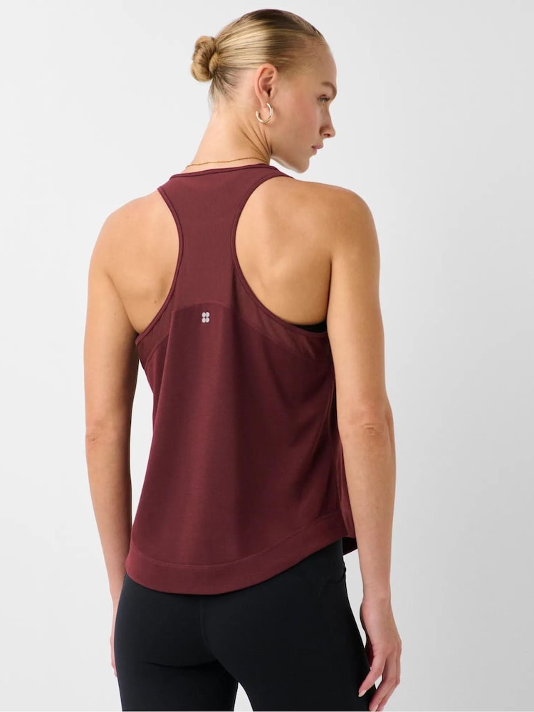 Sweaty Betty Malbec Red Breathe Easy Mesh Run Tank Top - Image 2 of 6 Sweaty Betty Malbec Red Breathe Easy Mesh Run Tank Top - Image 2 of 6