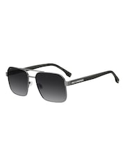 BOSS Grey Square Double-Bridge Sunglasses - Image 1 of 6