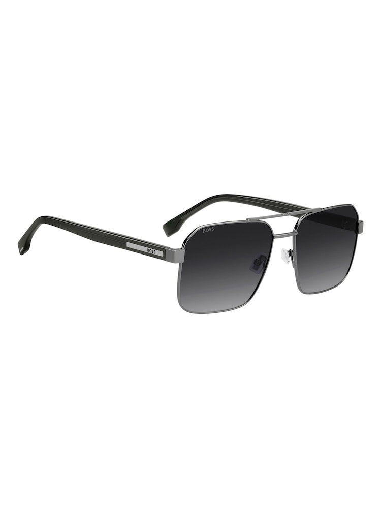 BOSS Grey Square Double-Bridge Sunglasses - Image 2 of 6