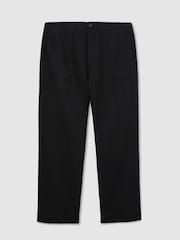Reiss Black Chain Wool-Blend Relaxed-Fit Trousers - Image 2 of 6
